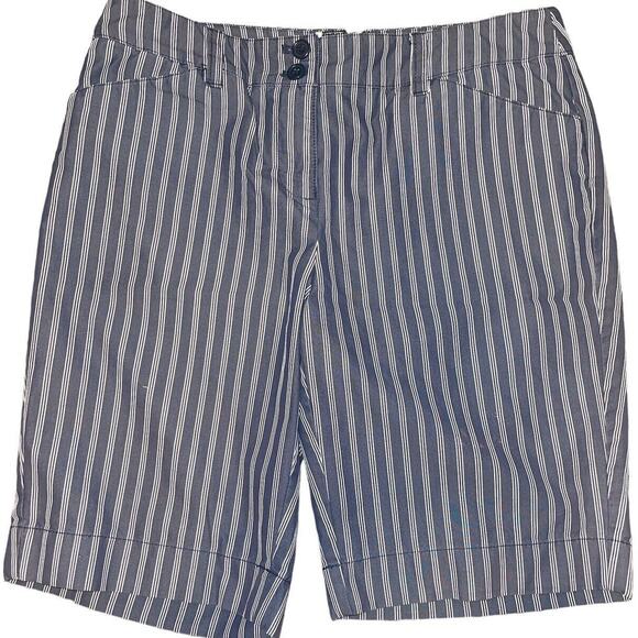 Bermuda Shorts Jones New York Sport Minimalist Sz 6 Petite Blue Flat Front Short - Picture 1 of 5